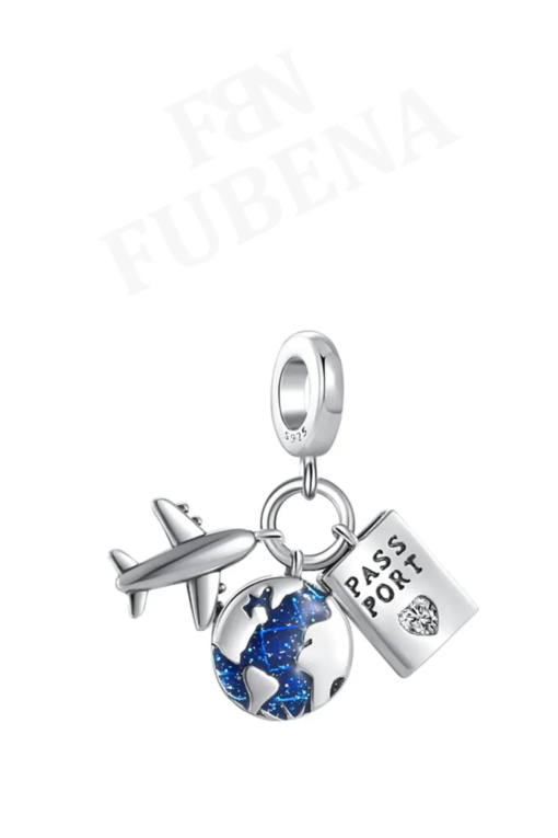 Uçak Dünya ve Pasaport Sallantılı Charm