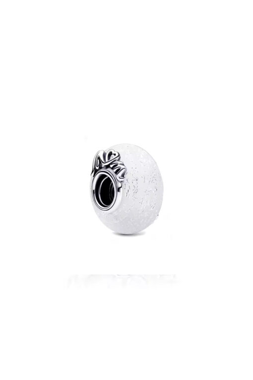 Işıltılı Beyaz Murano Mom & Love Charm
