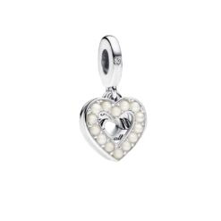 Beyaz Boncuklu Mom Sallantılı Charm
