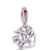 Pembe Taşlı Aile Ağacı Kalp Sallantılı Charm