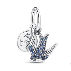 Işıltılı Kırlangıç Çift Sallantılı Charm