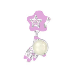 Yıldınızı Tutan Pembe Astronot Sallantılı Charm