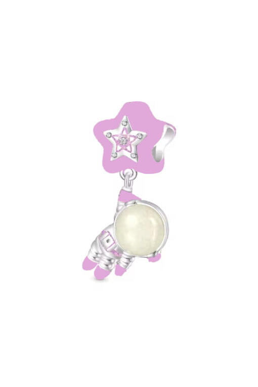 Yıldınızı Tutan Pembe Astronot Sallantılı Charm