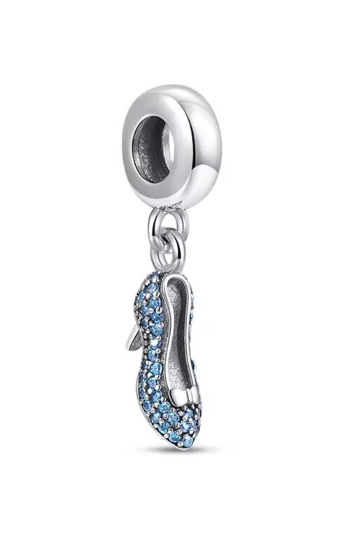 Mavi Taşlı Topuklu Sallantılı Charm