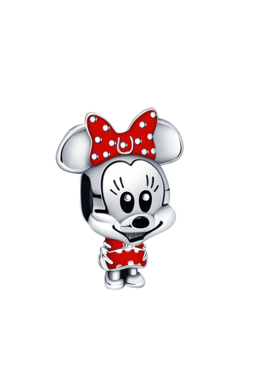 Puantiye Fiyonklu Ve Elbiseli Minnie Charm
