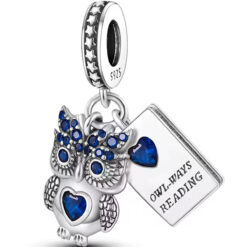 Mavi Taşlı Baykuş ve Kitabı Sallantılı Charm