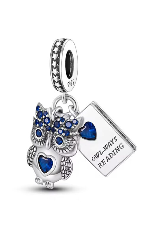 Mavi Taşlı Baykuş ve Kitabı Sallantılı Charm