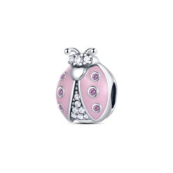 Taşlı Pembe Uğur Böceği Charm