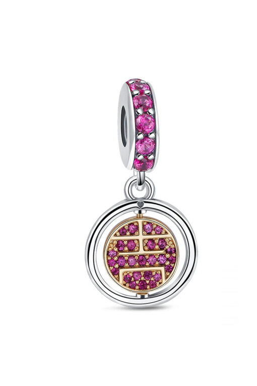 Sarı - Pembe Halka Sallantılı Charm