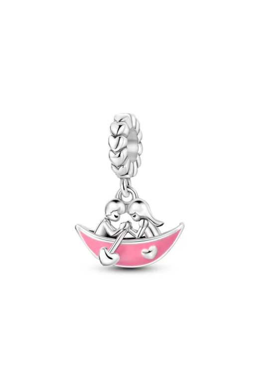 Kayık Çeken Sevgili Çift Sallantılı Charm