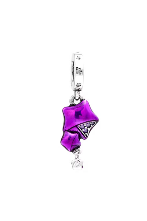 Yapışık Mor Yıldızlar Sallantılı Charm