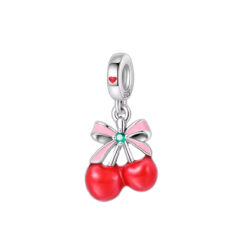 Pembe Kurdele ve Kalpler Sallantılı Charm