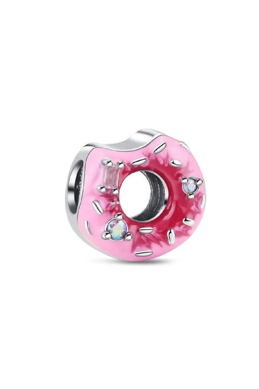 Taşlı Pembe Donut Charm