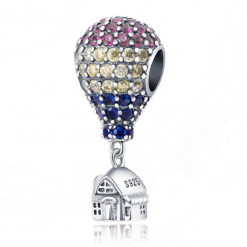 Işıltılı Renkli Taşlı Hava Balonu Sallantılı Charm