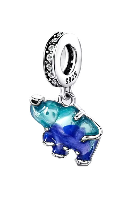 Mavi Murano Fil Sallantılı Charm