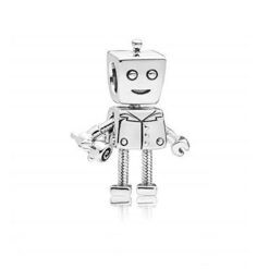 Gümüş Erkek Robot Charm