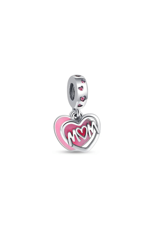 Pembe Mom Kalp Sallantılı Charm