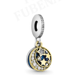 İki Renkli Ay Ve Yıldızlar Disk Sallantılı Charm