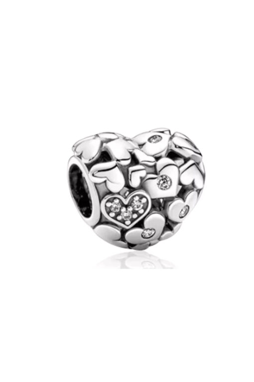 Parıltılı Çok Kalpli Kalp Charm