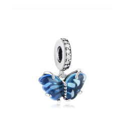 Mavi Murano Kelebek Sallantılı Charm