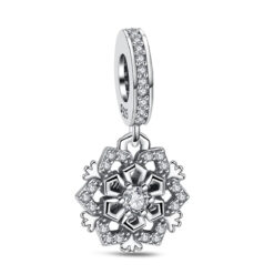 Parıldayan Taşlı Kar Tanesi Sallantılı Charm
