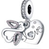 Taşlı Kuğu Kalp Sallantılı Charm