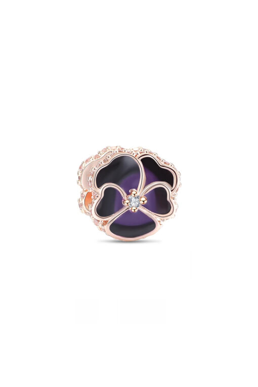 Rose Mor Menekşe Charm