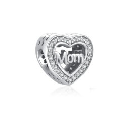 Taşlı Mom Kalp Charm