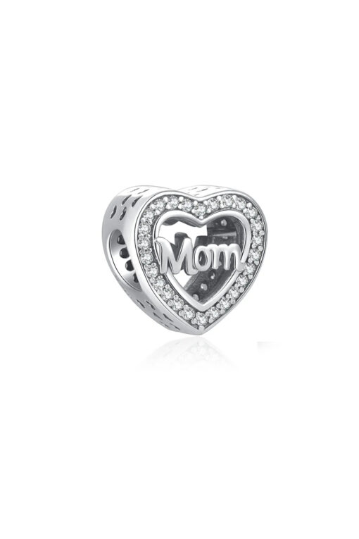 Taşlı Mom Kalp Charm