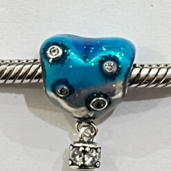 Mavi ve Gümüş Balon Sallantılı Charm
