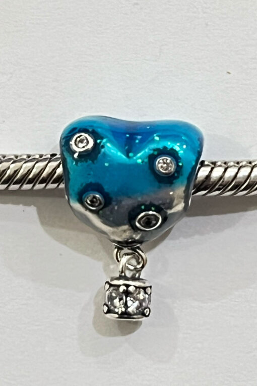 Mavi ve Gümüş Balon Sallantılı Charm
