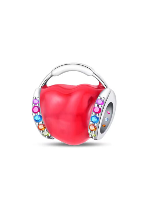 Kulaklıklı Kırmızı Kalp Charm