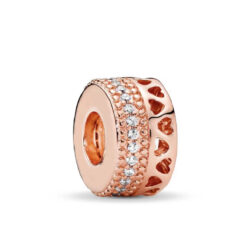 Rose Taşlı Pave Klips Charm