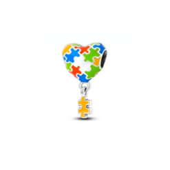 Puzzle Parçası Sallantılı Puzzle Kalp Charm