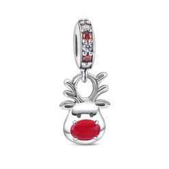 Kırmızı Burunlu Ren Geyiği Sallantılı Charm