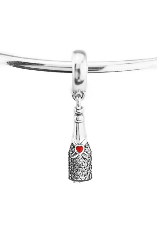 Parıldayan Taşlı Şampanya Sallantılı Charm