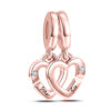 Rose Kız Kardeş Sallantılı Çift Charm