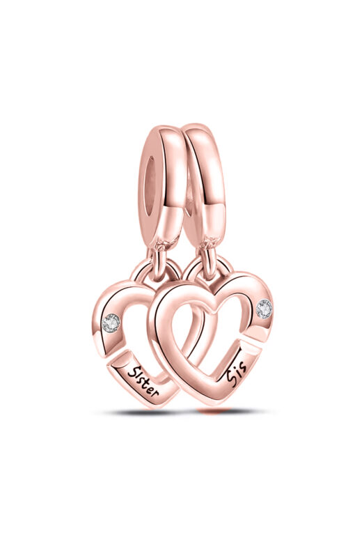 Rose Kız Kardeş Sallantılı Çift Charm