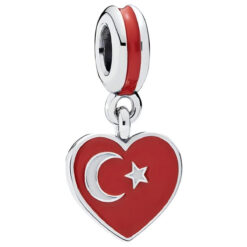 Türk Bayrağı Kalp Sallantılı Charm