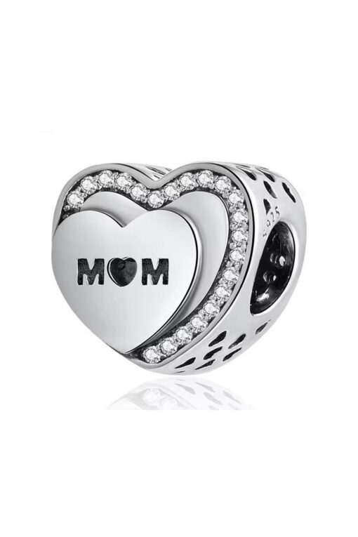 Yerli Üretim Mom Taşlı Kalp Charm