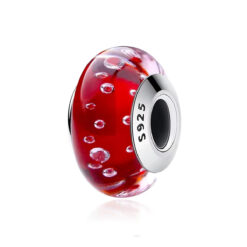 Dalgacıklı Kırmızı Murano Charm