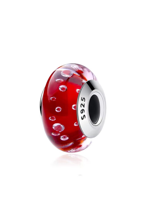 Dalgacıklı Kırmızı Murano Charm
