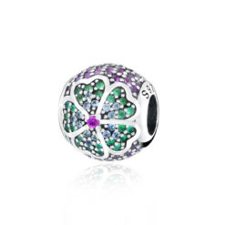Taşlı Çiçek Yuvarlak Charm