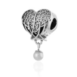 Işıltılı Melek Kanatları ve Kalp Charm
