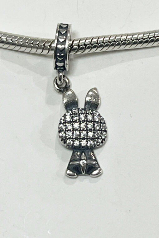 Yerli Üretim  Taşlı Parıltılı Tavşan Sallantılı Charm
