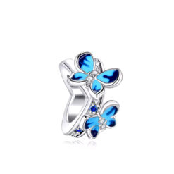 Mavi Kelebek Halka Charm