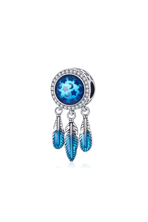Mavi Taşlı Spiritüel Gümüş Charm