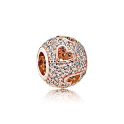 Kalpli Rose Yuvarlak Charm