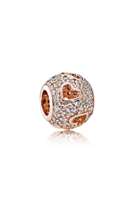 Kalpli Rose Yuvarlak Charm