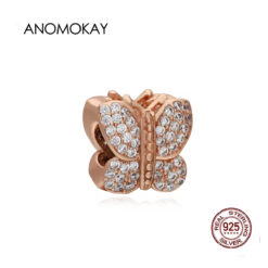 Taşlı Rose Kelebek Charm